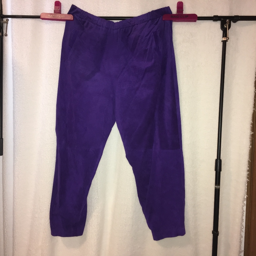 CEDARS WOMAN 2 POCKET PURPLE SUEDE PANTS
